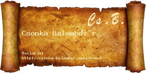 Csonka Balambér névjegykártya