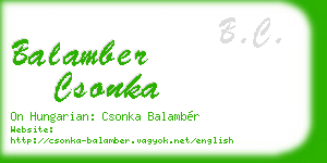 balamber csonka business card